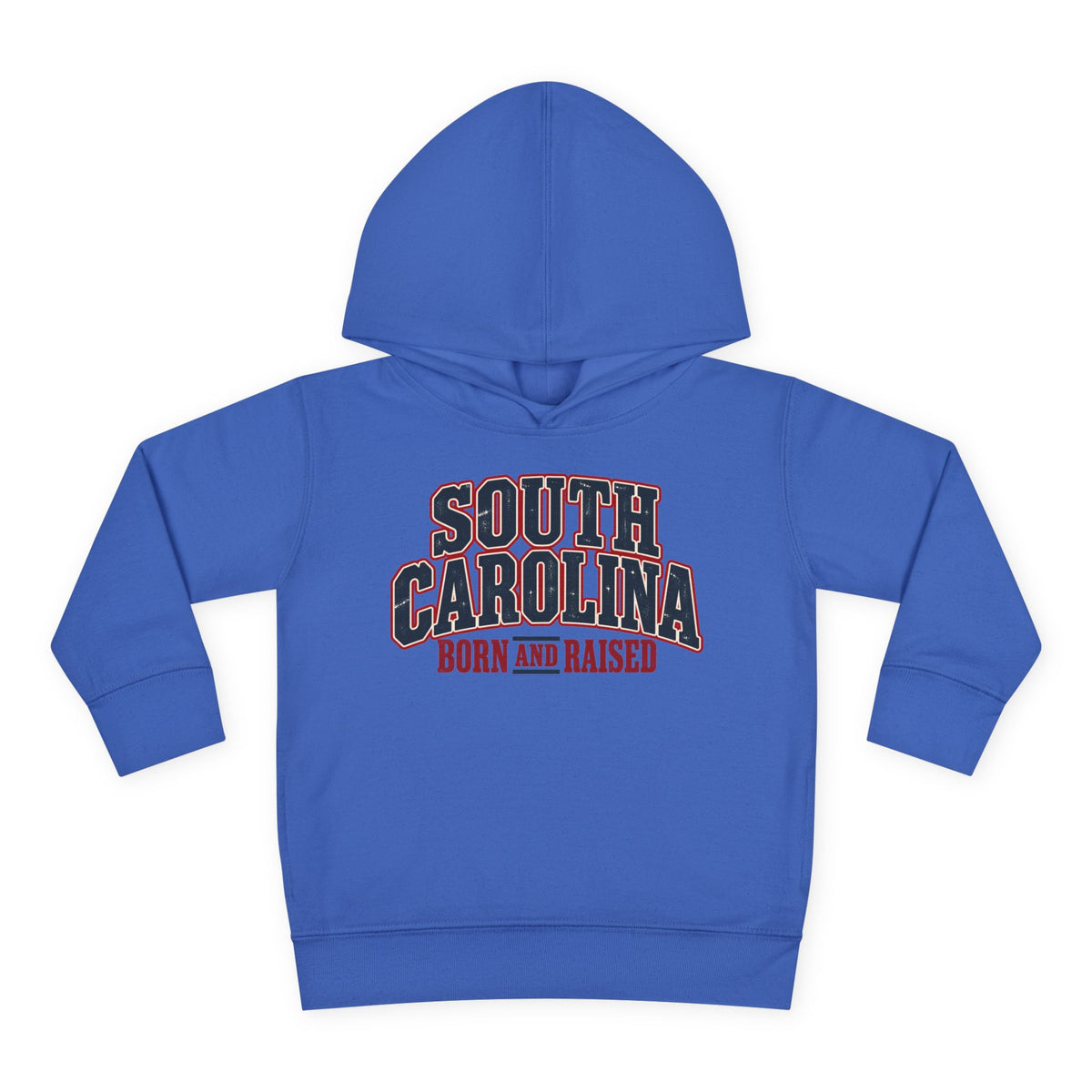 South Carolina Born and Raised Southern Americana Unisex Toddler Pullover Fleece Hoodie