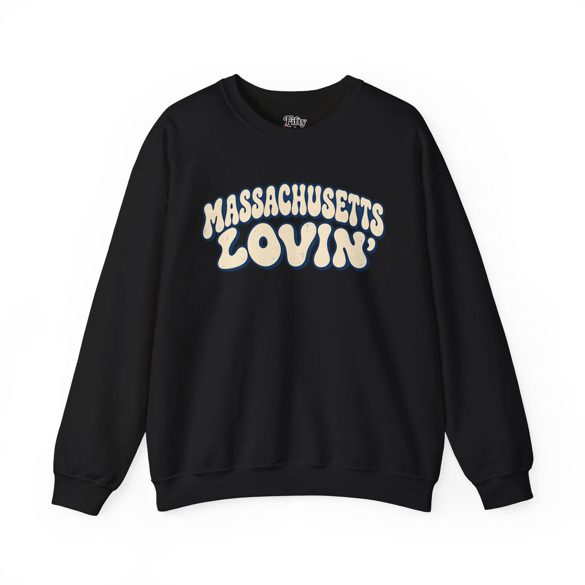 Massachusetts Lovin Unisex Crewneck Sweatshirt State Name Graphic