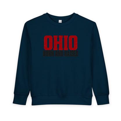 Ohio Born and Raised Minimal Heritage Unisex Toddler Sweatshirt