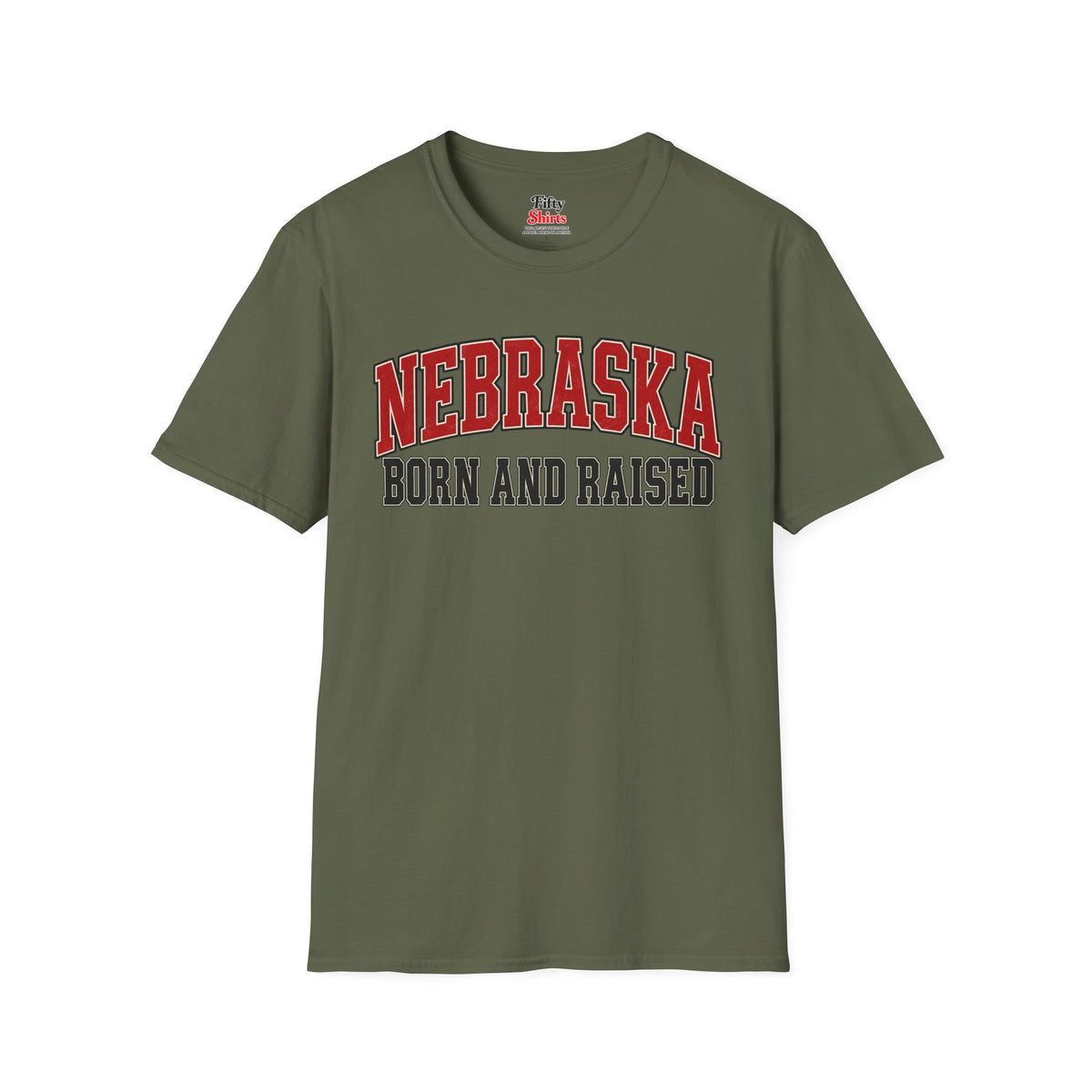 Nebraska Born and Raised Unisex Softstyle T Shirt State Name Graphic Tee