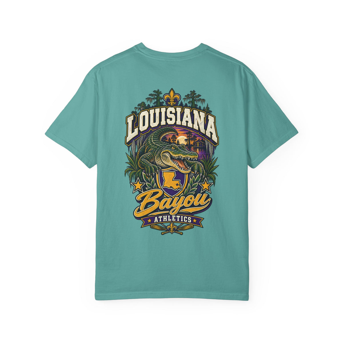 Louisiana Bayou Athletics Unisex Comfort Color 1717 Streetwear Graphic Tee
