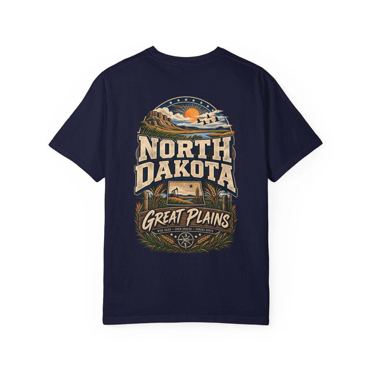 North Dakota Great Plains Unisex Comfort Color 1717 Streetwear Graphic Tee