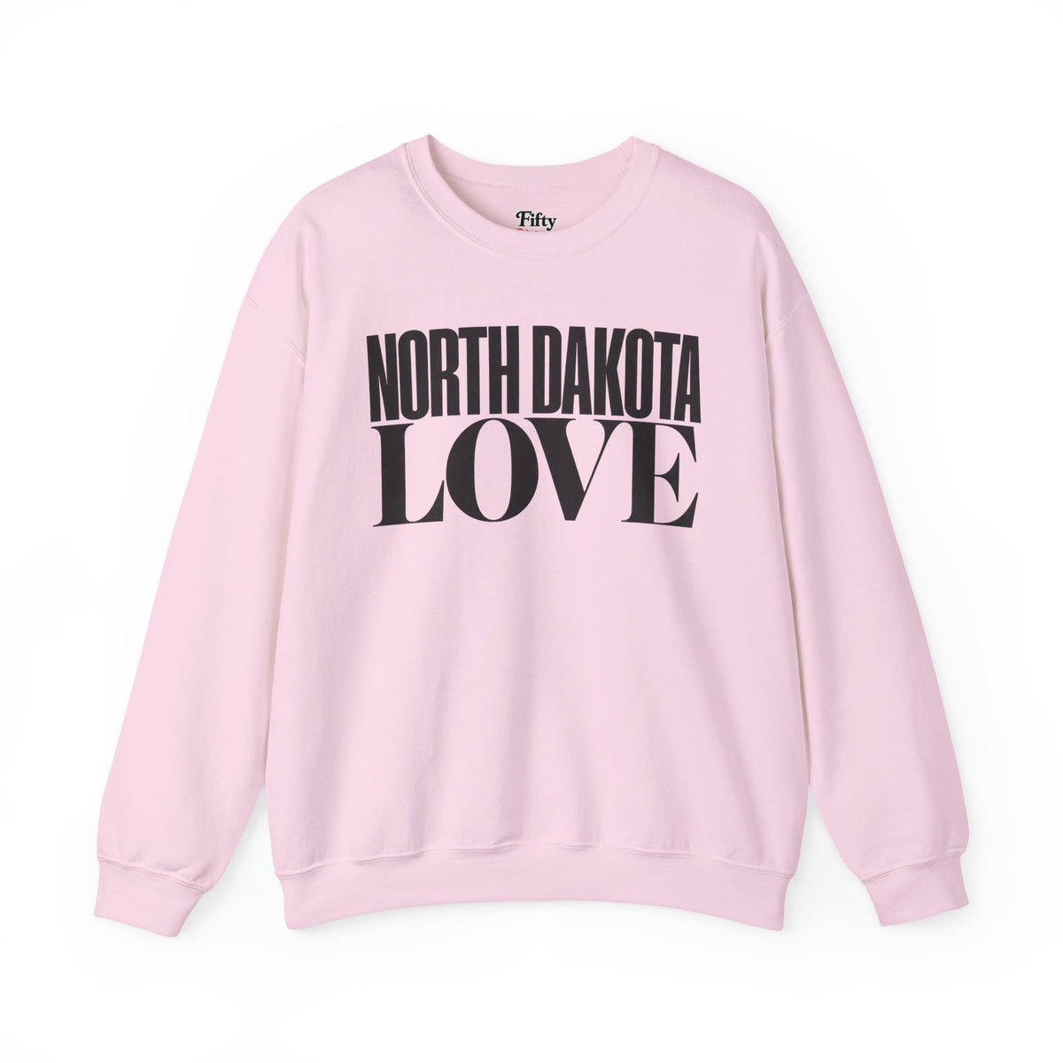 North Dakota Love Unisex Crewneck Sweatshirt State Name Graphic