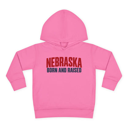 Nebraska Born and Raised Minimal Heritage Unisex Toddler Pullover Fleece Hoodie