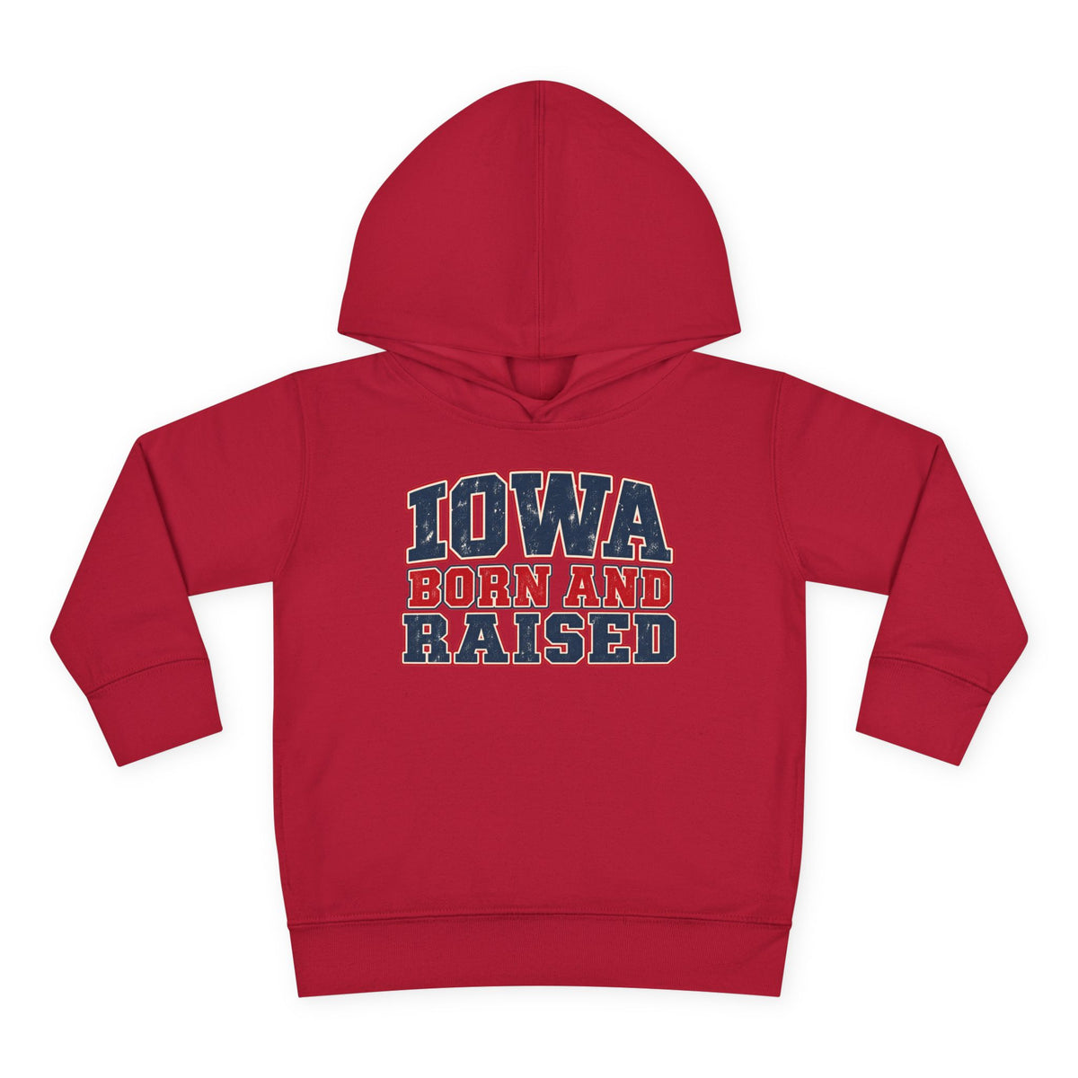 Iowa Born and Raised intage Farmhouse Americana Unisex Toddler Pullover Fleece Hoodie