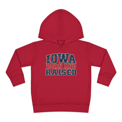 Iowa Born and Raised intage Farmhouse Americana Unisex Toddler Pullover Fleece Hoodie