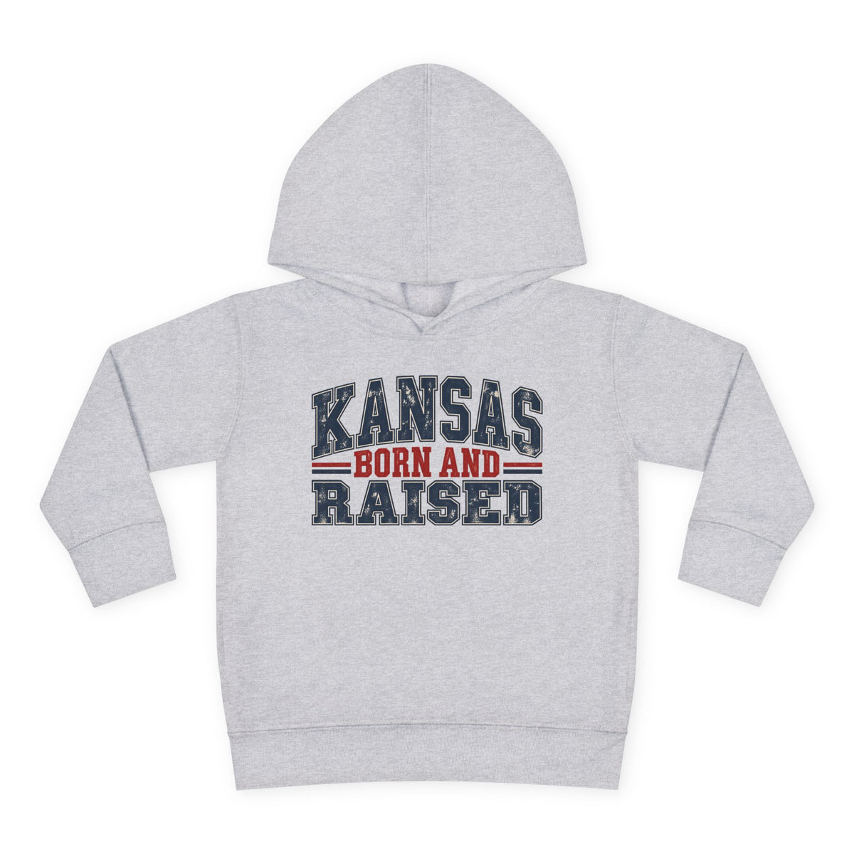 Kansas Born and Raised Vintage Americana Unisex Toddler Pullover Fleece Hoodie