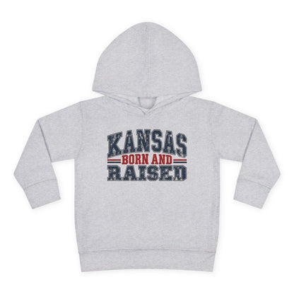 Kansas Born and Raised Vintage Americana Unisex Toddler Pullover Fleece Hoodie