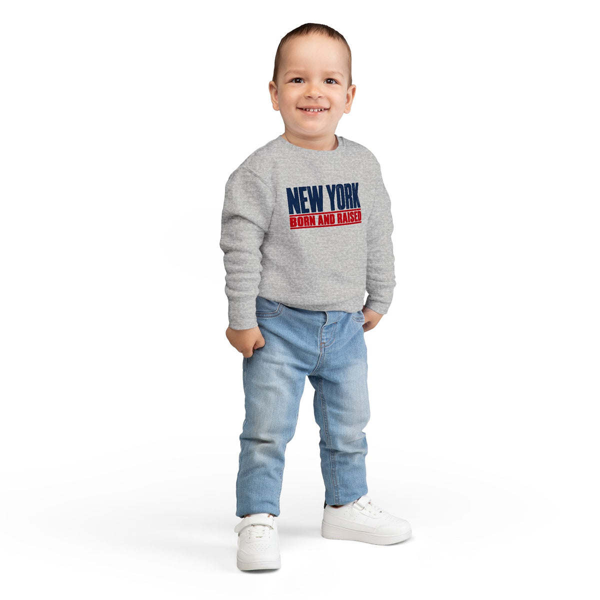 New York Born and Raised Minimal Modern Unisex Toddler Sweatshirt Graphic