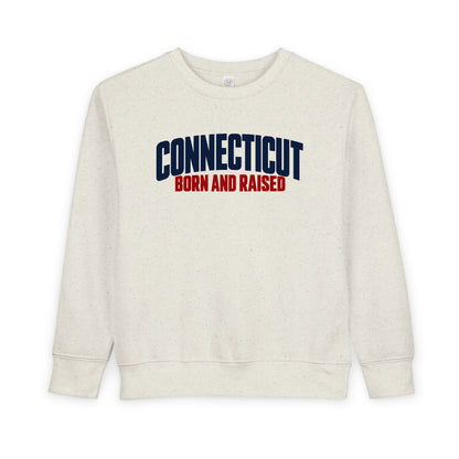 Connecticut Born and Raised Modern Northeast Streetwear Unisex Toddler Sweatshirt