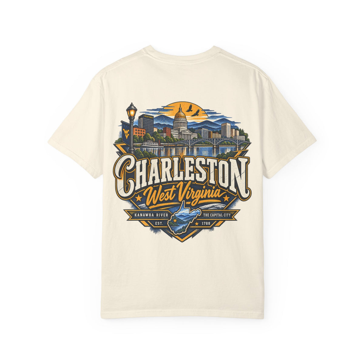 Charleston West Virginia Unisex Comfort Color 1717 Streetwear Graphic Tee