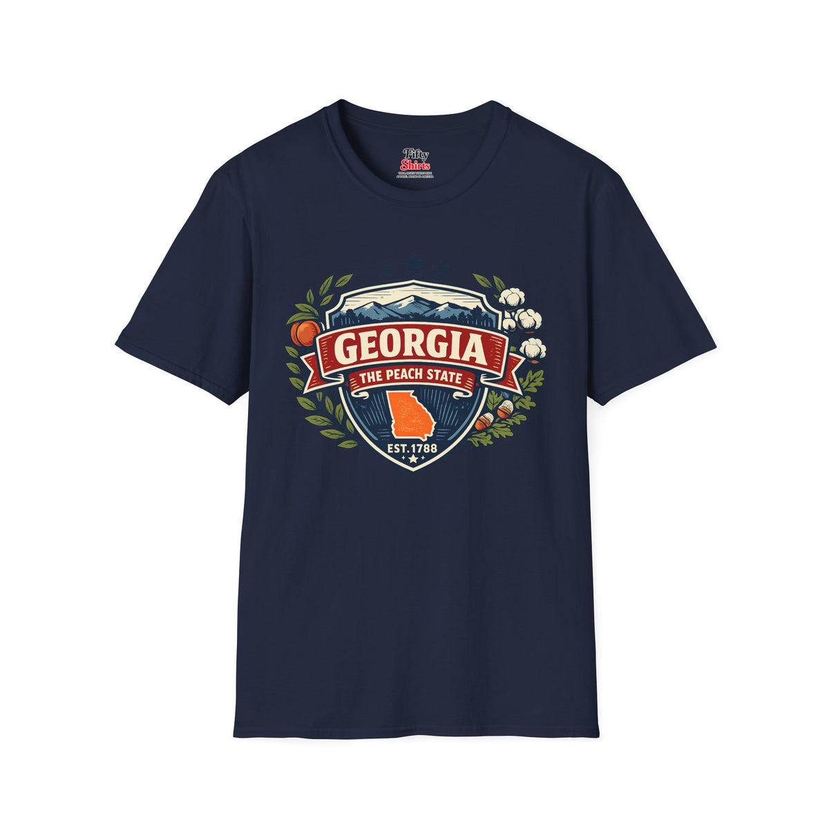 Georgia Heritage Badge Unisex Softstyle T Shirt State Pride Graphic Tee Collections FS03