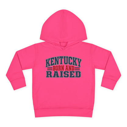 Kentucky Born and Raised Southern Heritage Unisex Toddler Pullover Fleece Hoodie