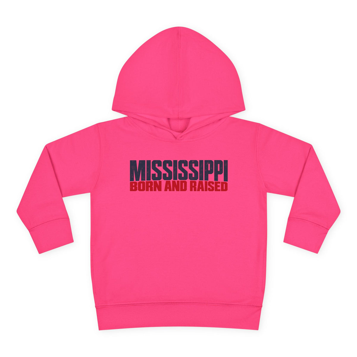 Mississippi Born and Raised Modern Southern Streetwear Unisex Toddler Pullover Fleece Hoodie