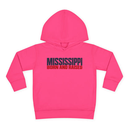 Mississippi Born and Raised Modern Southern Streetwear Unisex Toddler Pullover Fleece Hoodie
