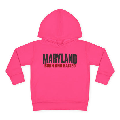 Maryland Born and Raised Modern Unisex Toddler Pullover Fleece Hoodie