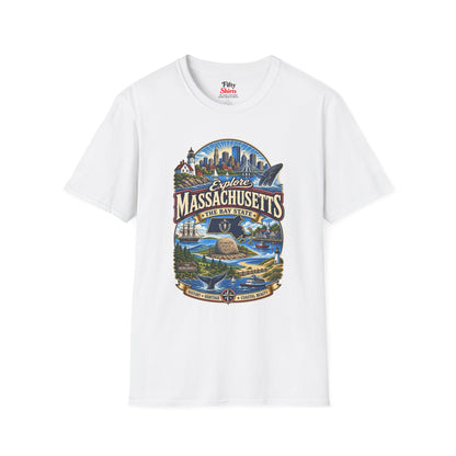 Explore Massachusetts Unisex Softstyle T Shirt State Pride Graphic Tee Collections FS03