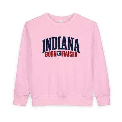 Indiana Born and Raised Premium Heritage Unisex Toddler Sweatshirt