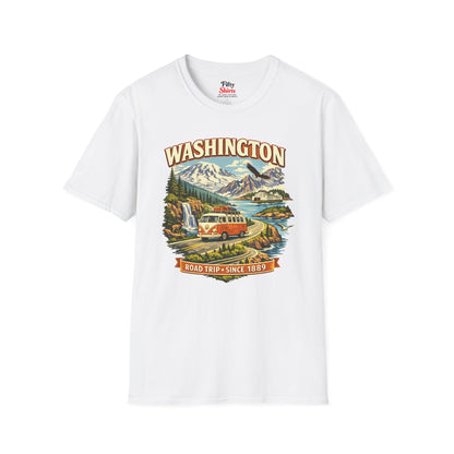 Washington Roadtrip Unisex Softstyle T Shirt State Pride Graphic Tee Collections FS03