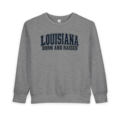 Louisiana Born and Raised Bold Athletic Unisex Toddler Sweatshirt
