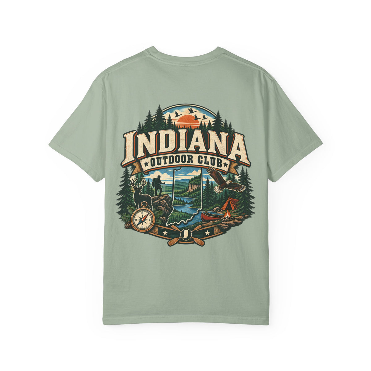 Indiana Outdoor Club Unisex Comfort Color 1717 Streetwear Graphic Tee