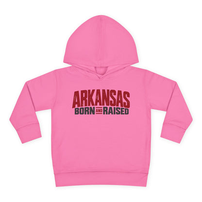 Arkansas Born and Raised Modern Streetwear Unisex Toddler Pullover Fleece Hoodie