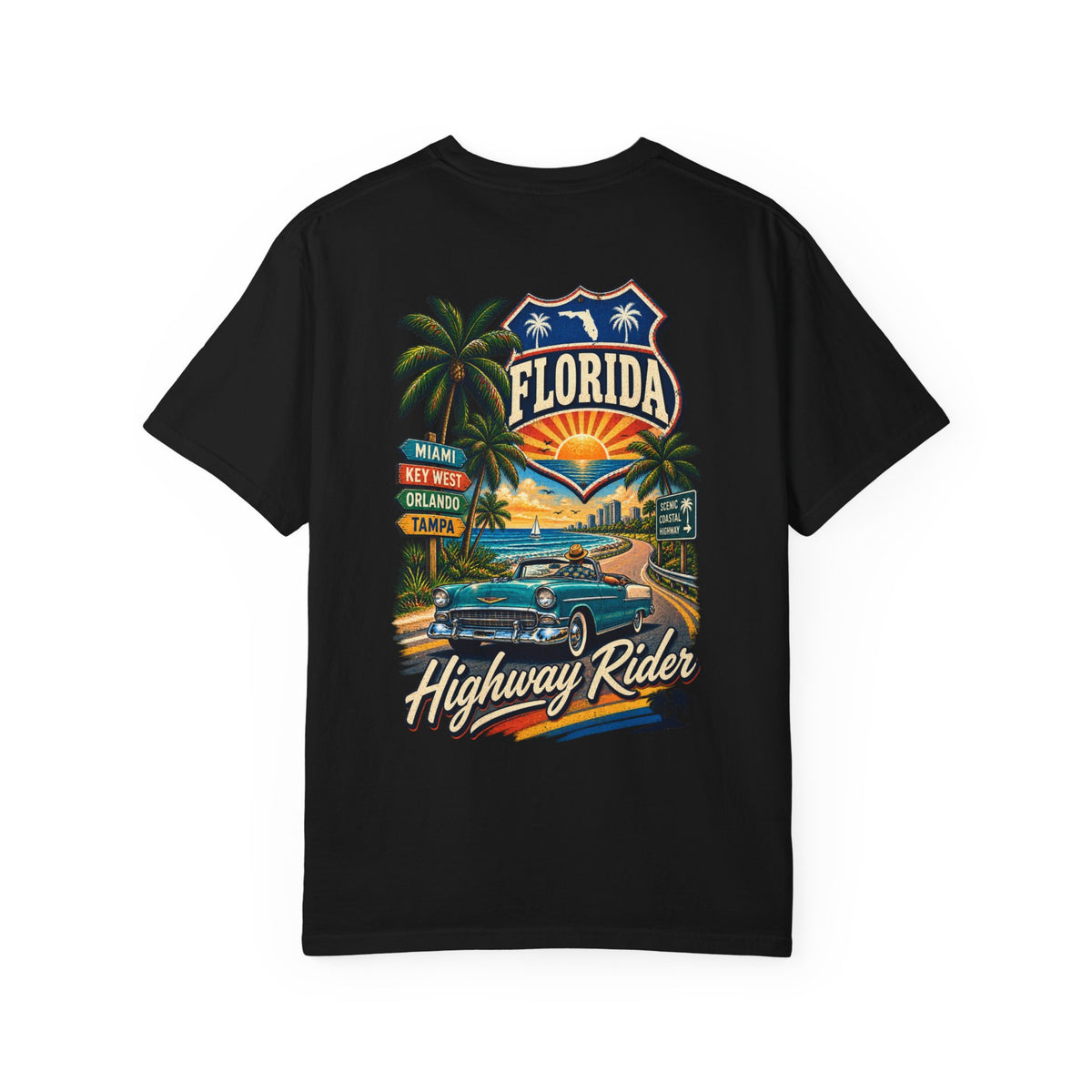 Florida Highway Rider  Unisex Comfort Color 1717 Streetwear Graphic Tee