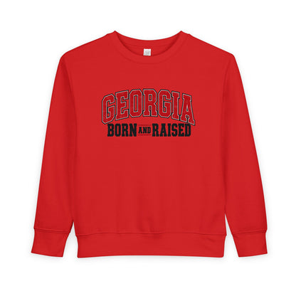 Georgia Born and Raised Old-School Athletic Unisex Toddler Sweatshirt