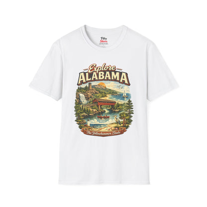 Explore Alabama Unisex Softstyle T Shirt State Pride Graphic Tee Collections FS03