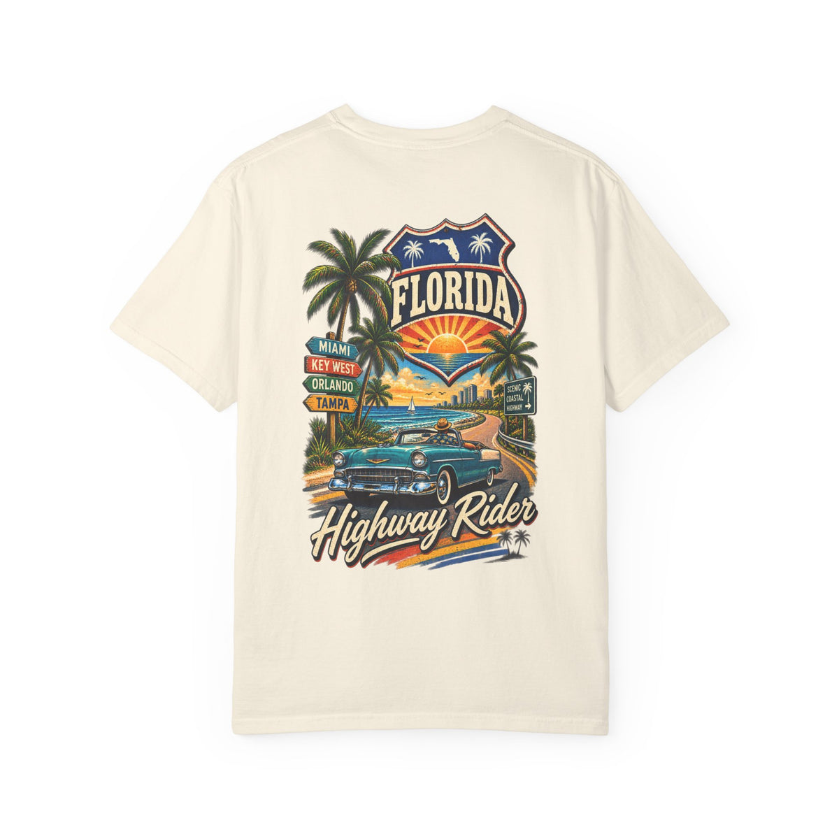 Florida Highway Rider  Unisex Comfort Color 1717 Streetwear Graphic Tee