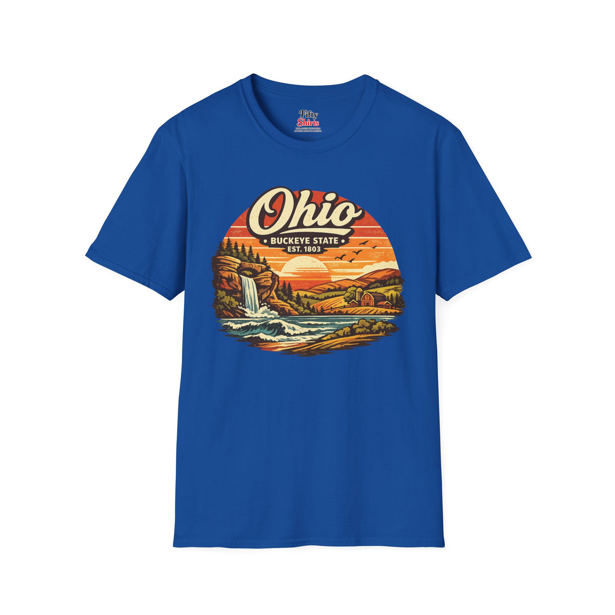 Ohio Sunset Landscape Unisex Softstyle T Shirt State Pride Graphic Tee Collections FS03