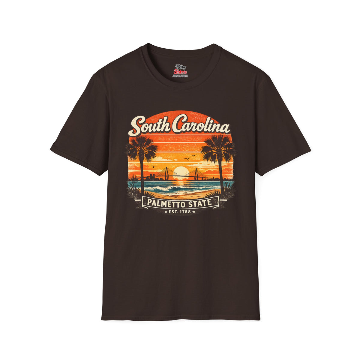 South Carolina Coastal Sunset Unisex Softstyle T Shirt State Pride Graphic Tee Collections FS03
