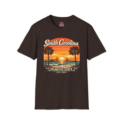 South Carolina Coastal Sunset Unisex Softstyle T Shirt State Pride Graphic Tee Collections FS03