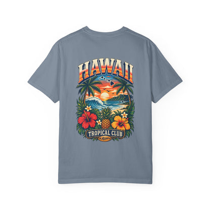 Hawaii Tropical Club Unisex Comfort Color 1717 Streetwear Graphic Tee