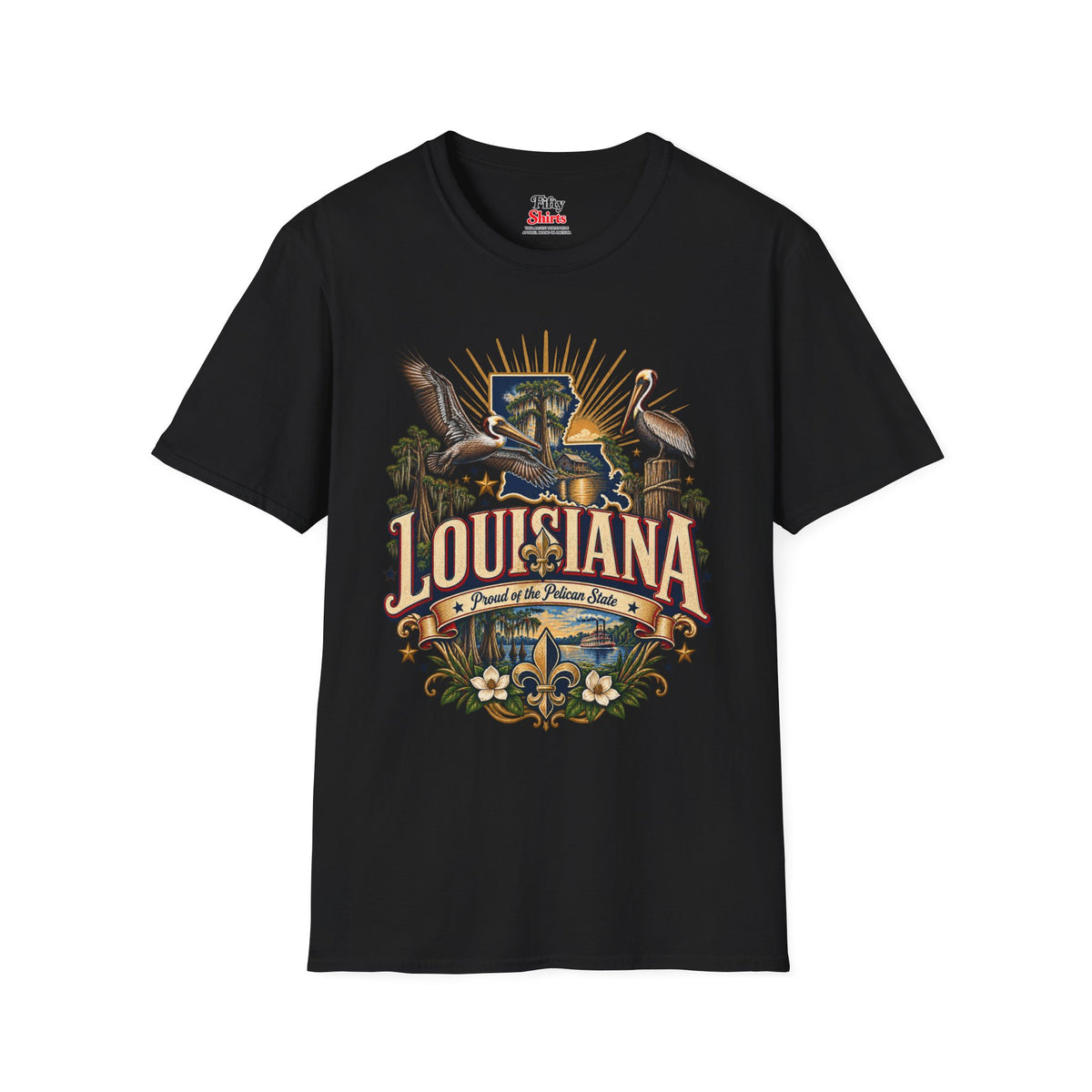 Louisiana State Pride Unisex Softstyle T Shirt State Pride Graphic Tee Collections FS03