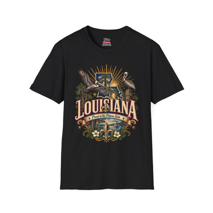 Louisiana State Pride Unisex Softstyle T Shirt State Pride Graphic Tee Collections FS03
