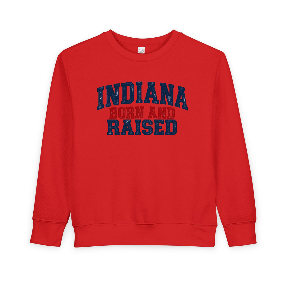 Indiana Born and Raised Classic Heritage Unisex Toddler Sweatshirt