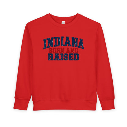 Indiana Born and Raised Classic Heritage Unisex Toddler Sweatshirt