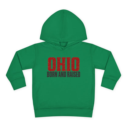 Ohio Born and Raised Minimal Heritage Unisex Toddler Pullover Fleece Hoodie