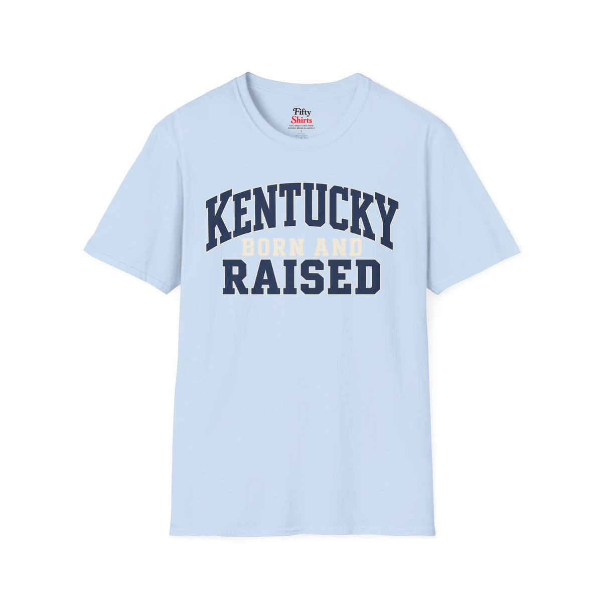 Kentucky Born and Raised Unisex Softstyle T Shirt State Name Graphic Tee