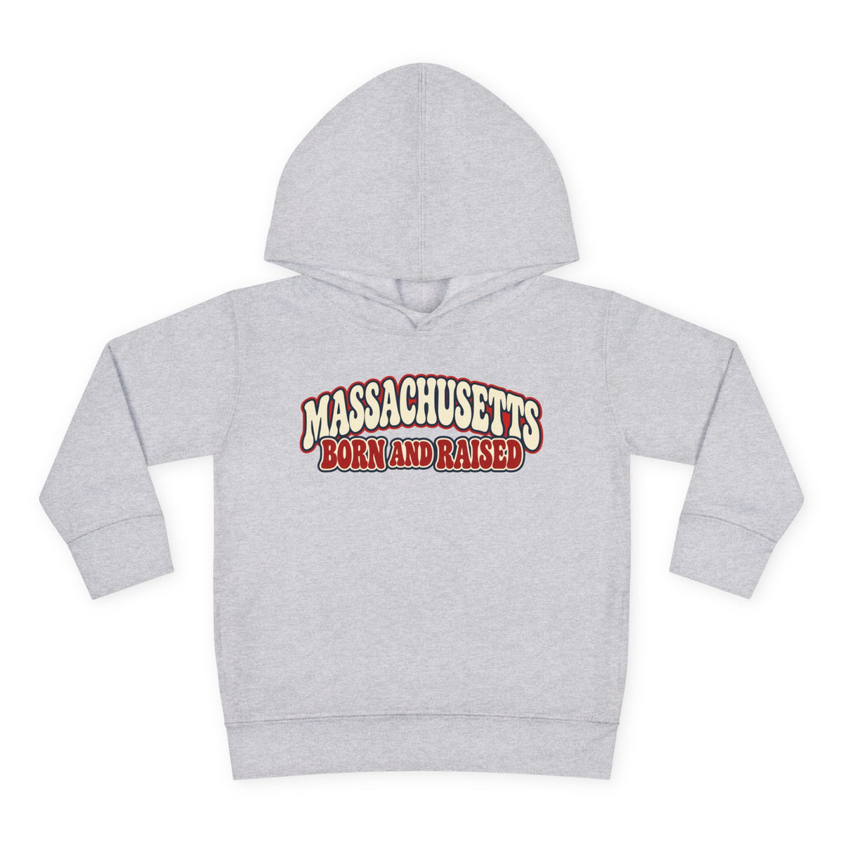 Massachusetts Born and Raised Retro 1970s Unisex Toddler Pullover Fleece Hoodie