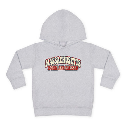 Massachusetts Born and Raised Retro 1970s Unisex Toddler Pullover Fleece Hoodie