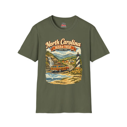 North Carolina Road Trip Unisex Softstyle T Shirt State Pride Graphic Tee Collections FS03