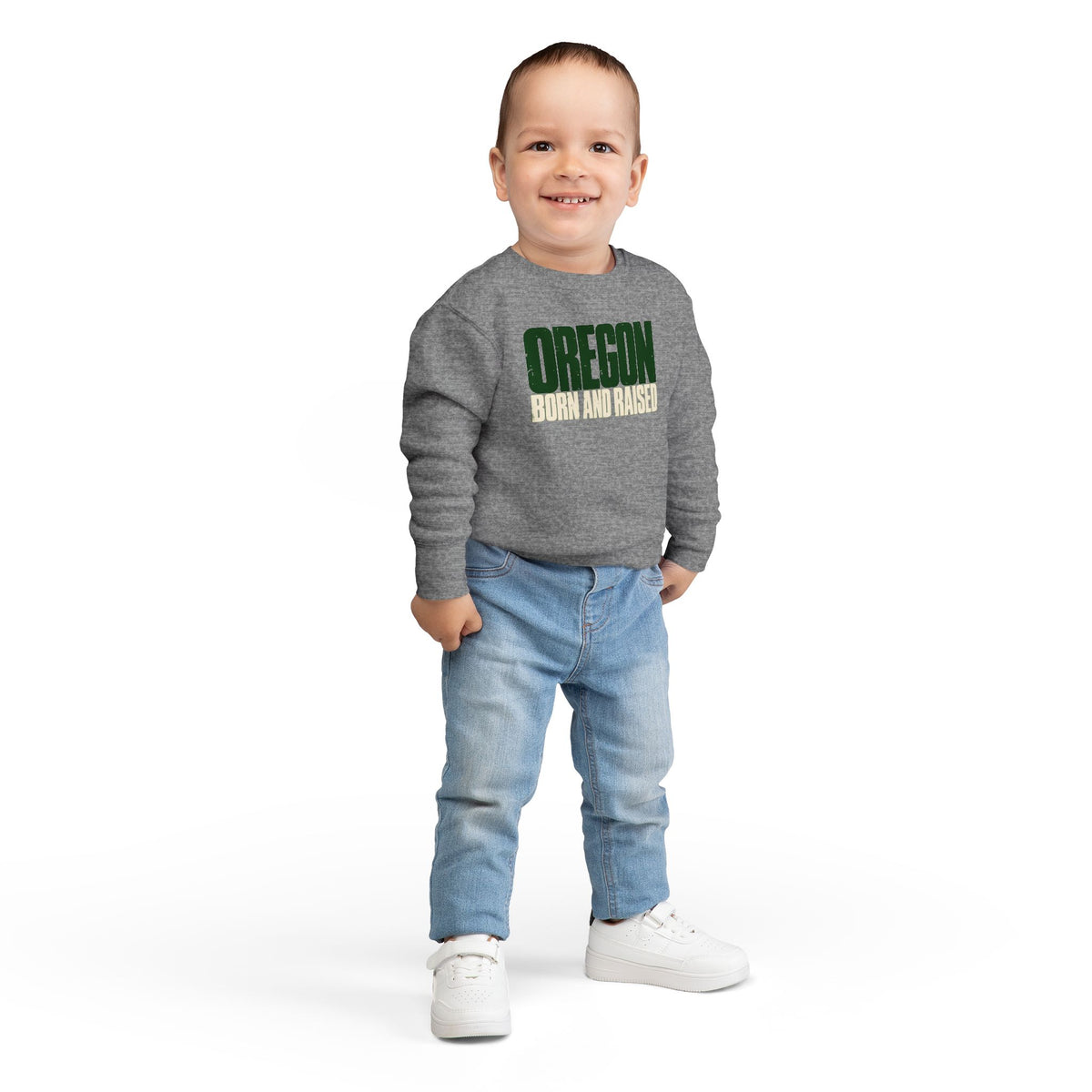 Oregon Born and Raised Streetwear Unisex Toddler Sweatshirt