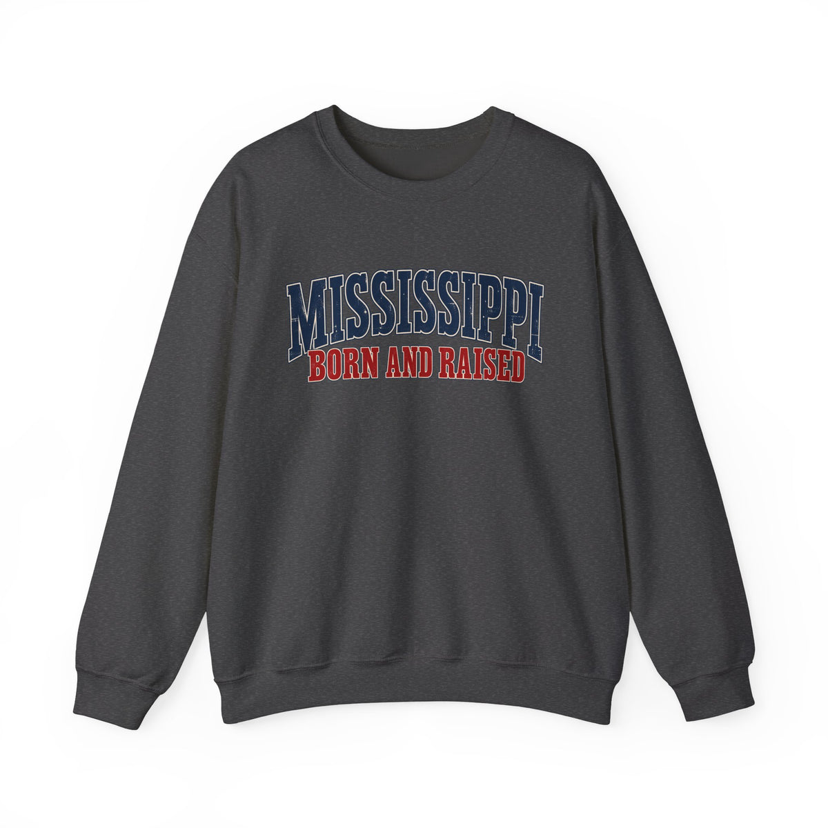 Mississippi Born and Raised Vintage Americana Unisex Sweatshirt Graphic