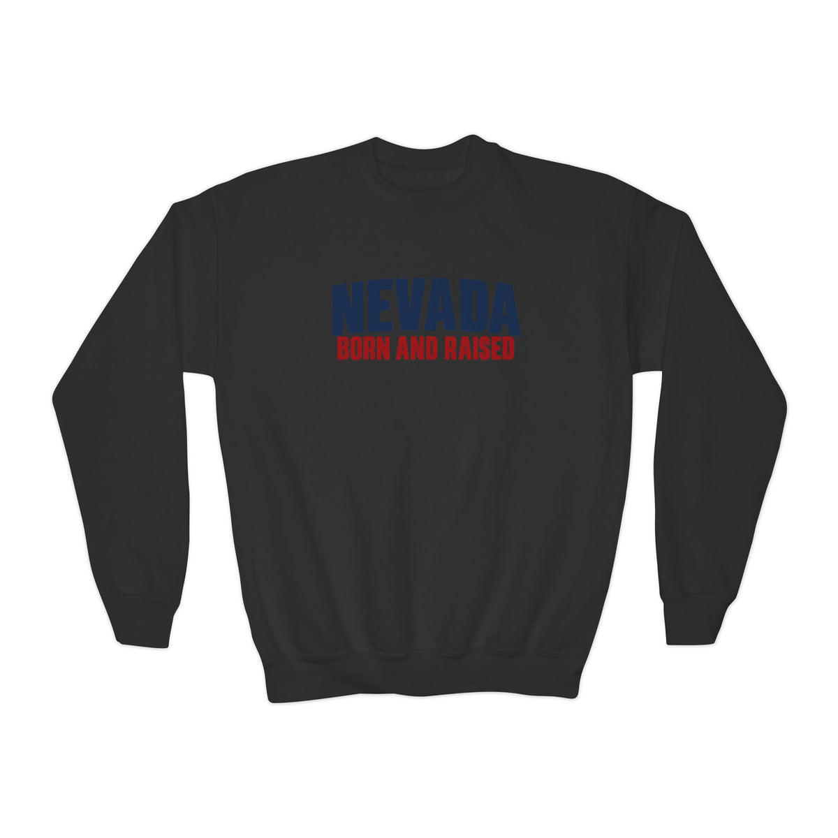 Nevada Born and Raised Minimal Heritage Unisex Youth Crewneck Sweatshirt Graphic
