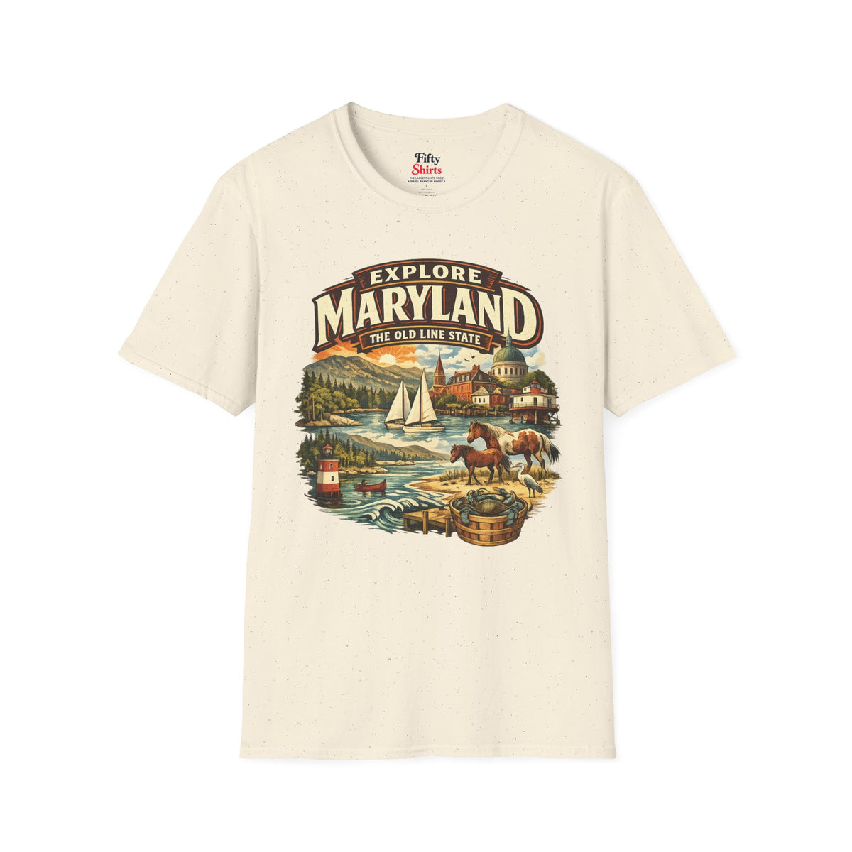 Explore Maryland Unisex Softstyle T Shirt State Pride Graphic Tee Collections FS03