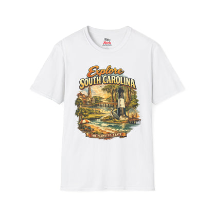 Explore South Carolina Unisex Softstyle T Shirt State Pride Graphic Tee Collections FS03