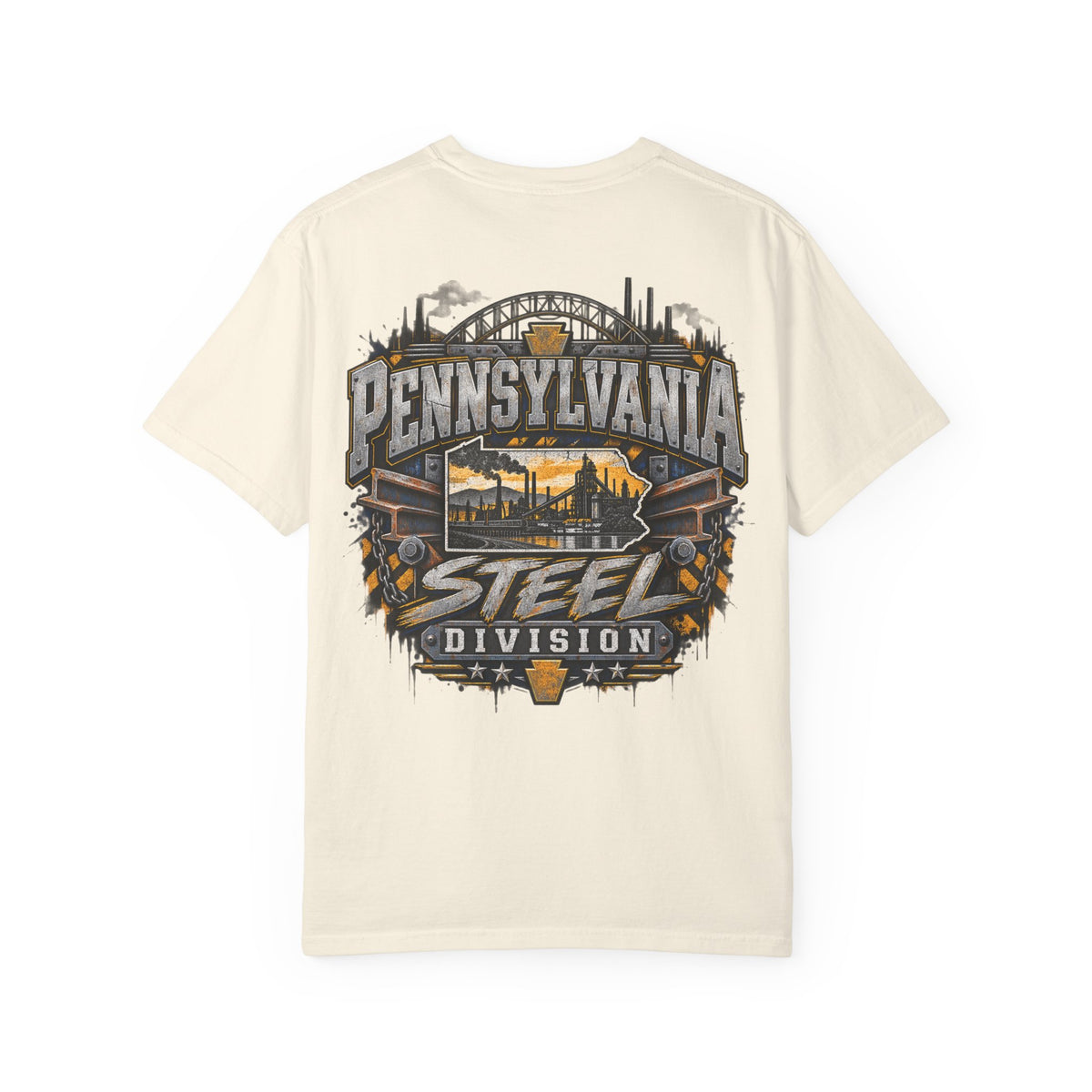 Pennsylvania Steel Division Unisex Comfort Color 1717 Streetwear Graphic Tee