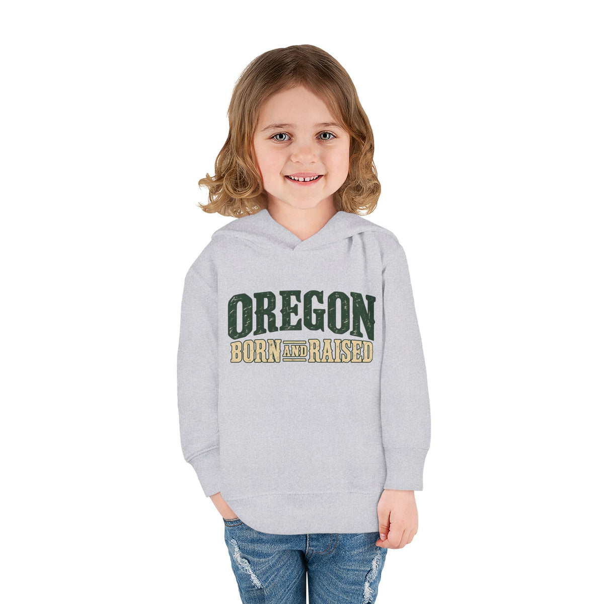 Oregon Born and Raised Rustic Pacific Northwest Unisex Toddler Pullover Fleece Hoodie